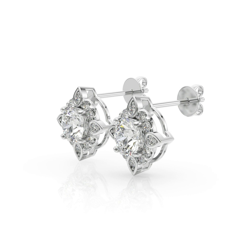 360 degree view of Diane Halo Earrings