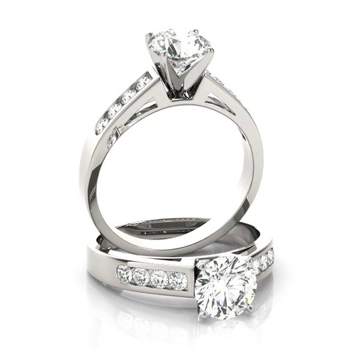360 degree view of Mauve Channel Diamond Engagement Ring