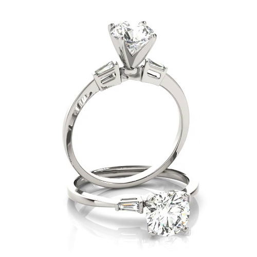 360 degree view of Amora Three Stone Engagement Ring