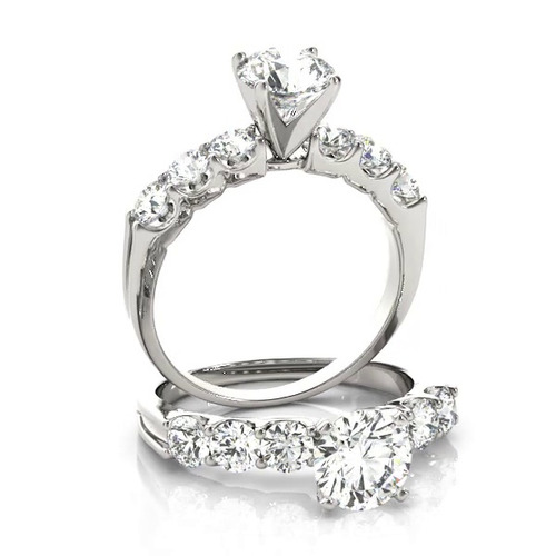 360 degree view of Jada Shared Prong Engagement Ring