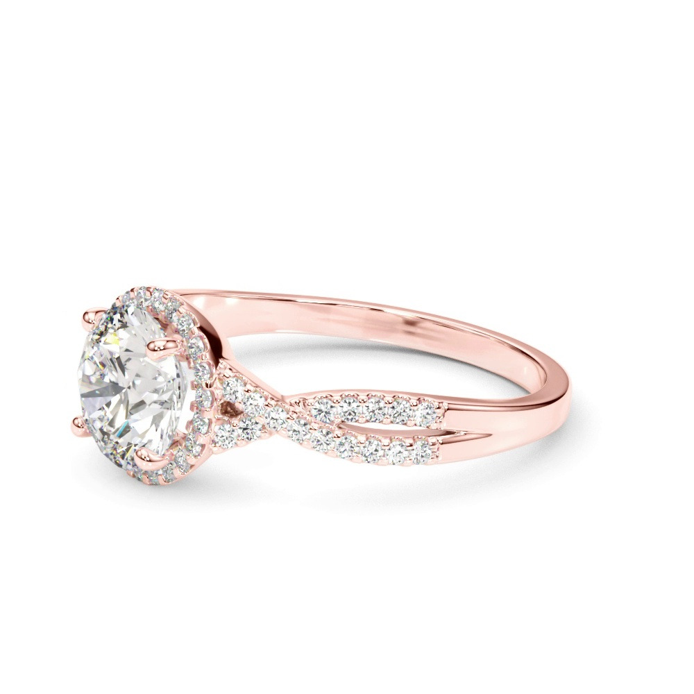 360 degree view of Leanna Halo Engagement Ring