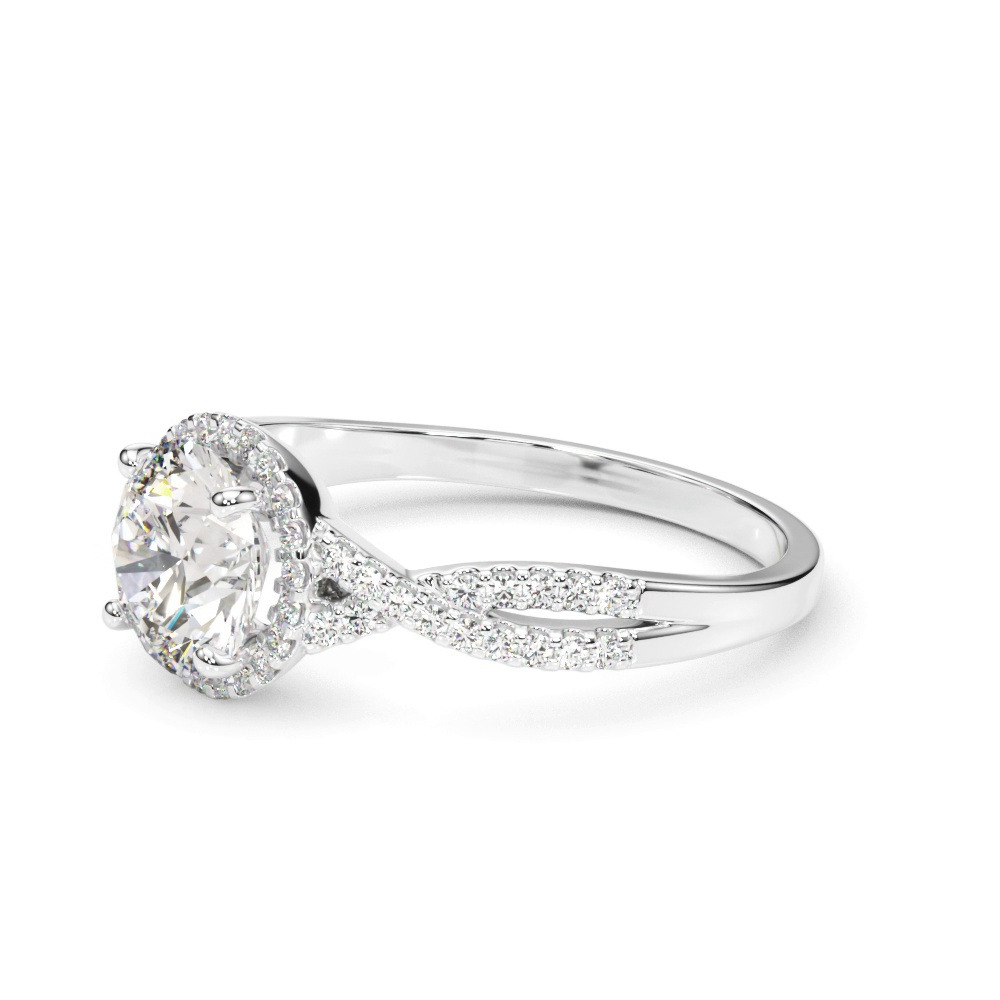 360 degree view of Leanna Halo Engagement Ring
