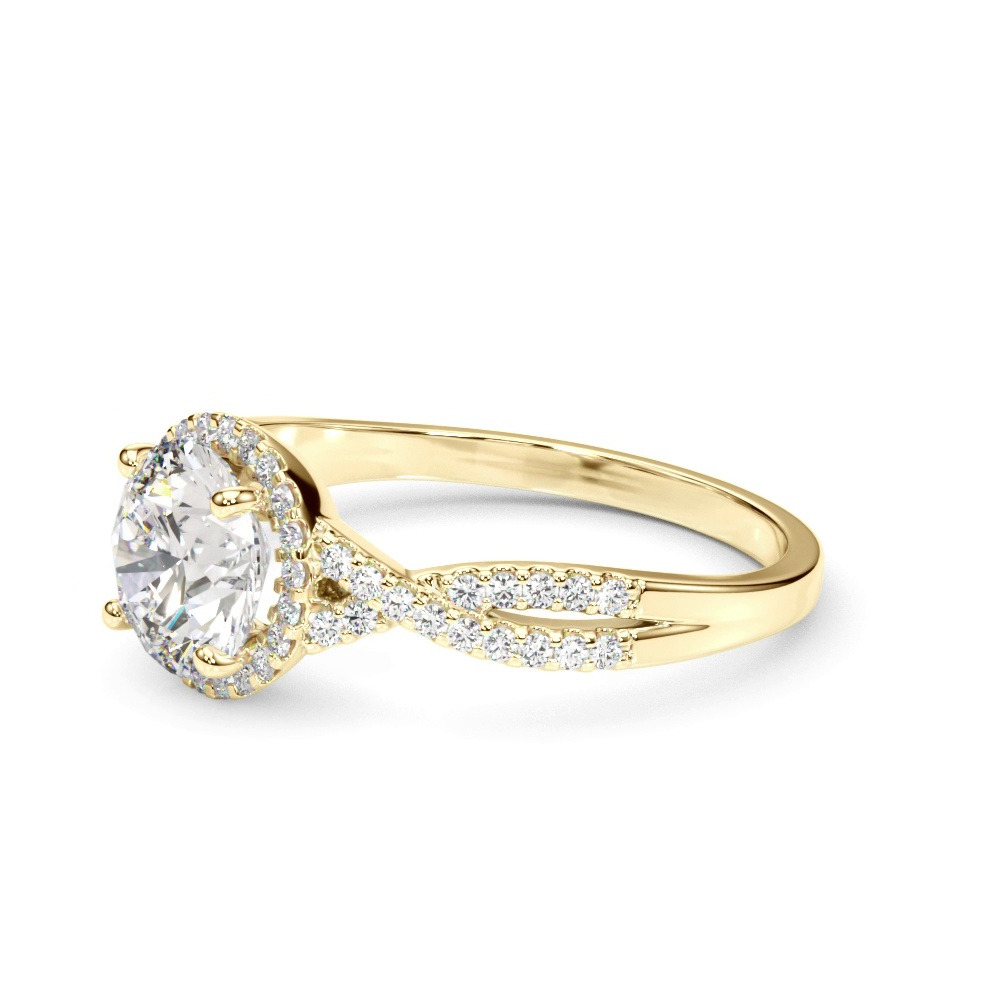 360 degree view of Leanna Halo Engagement Ring