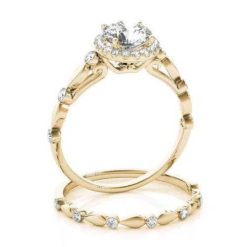 360 degree view of Cora Halo Engagement Ring