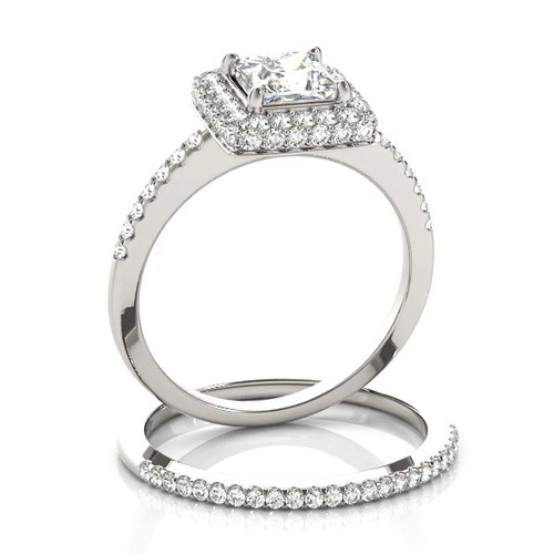 360 degree view of Arabella Halo Engagement Ring