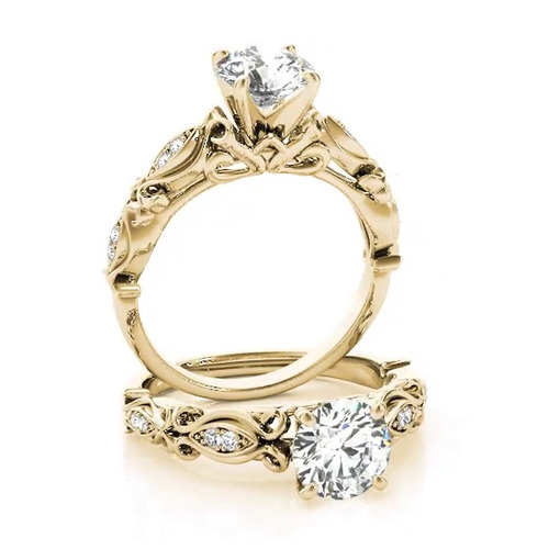 360 degree view of Kieran Vintage Inspired Engagement Ring