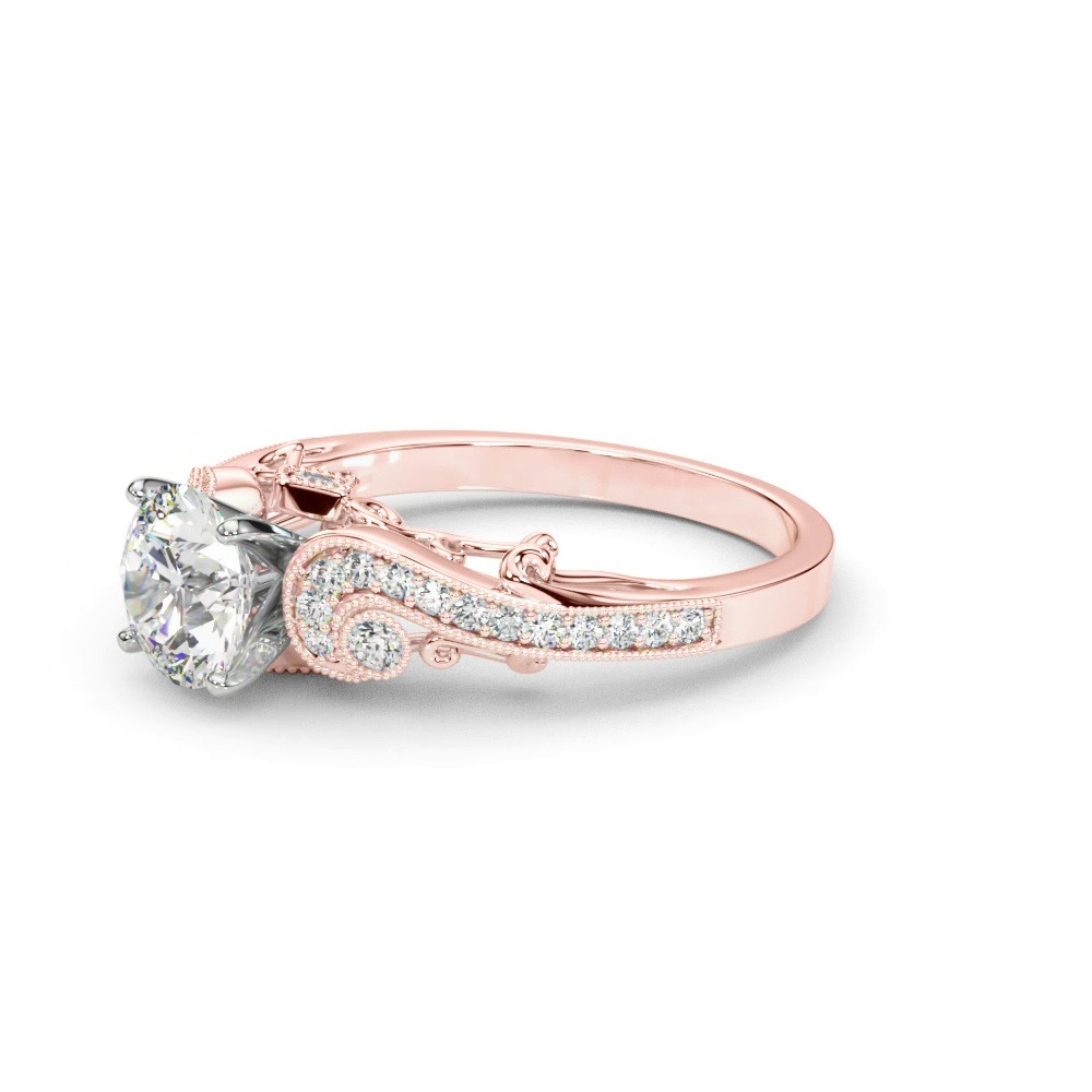 360 degree view of Carmel Vintage Inspired Lab Engagement Ring