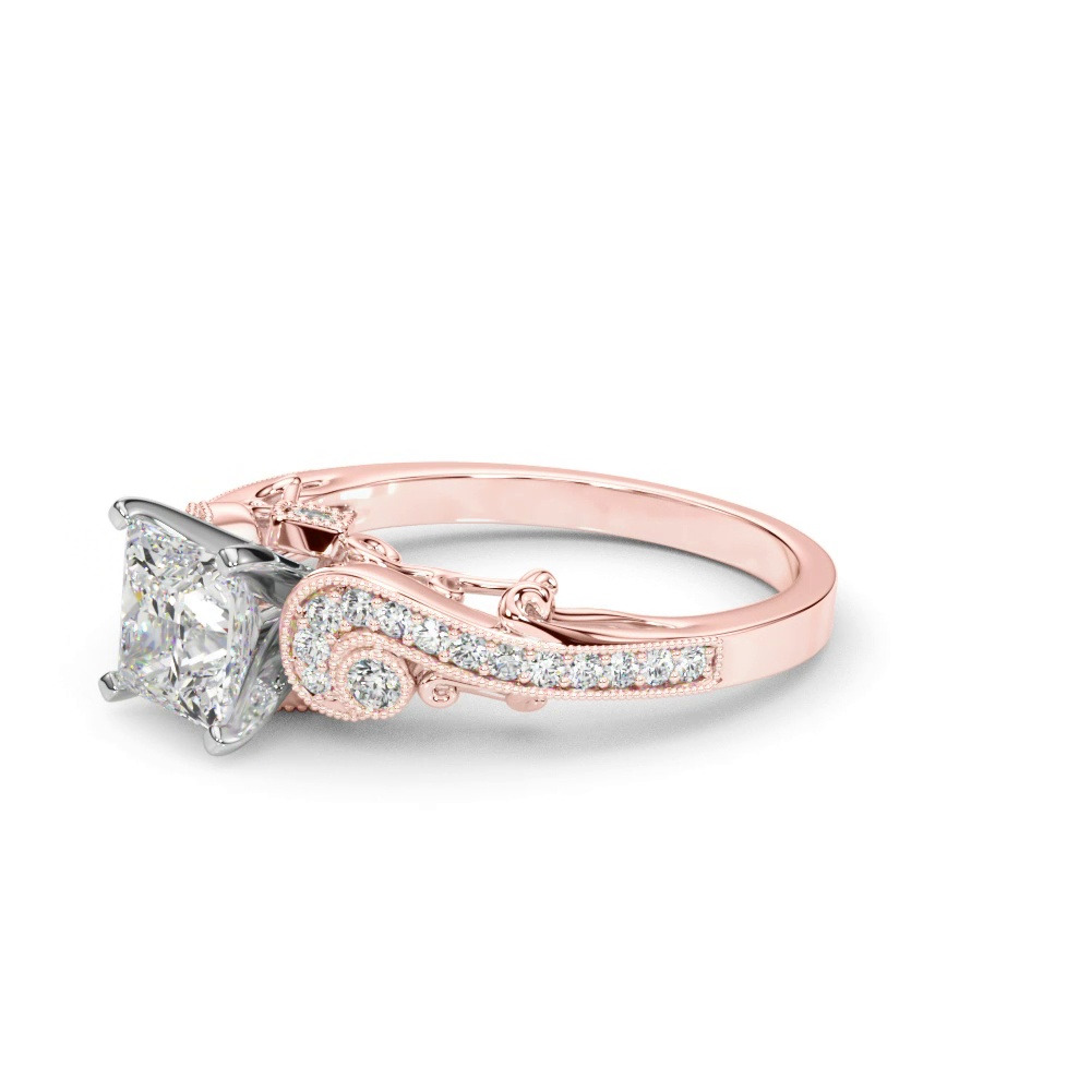 360 degree view of Carmel Vintage Inspired Lab Engagement Ring