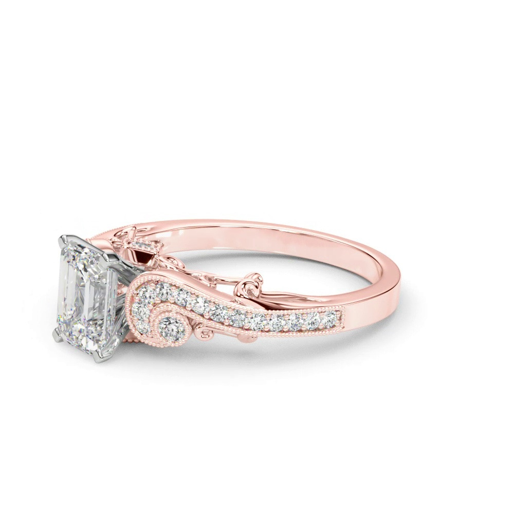360 degree view of Carmel Vintage Inspired Lab Engagement Ring