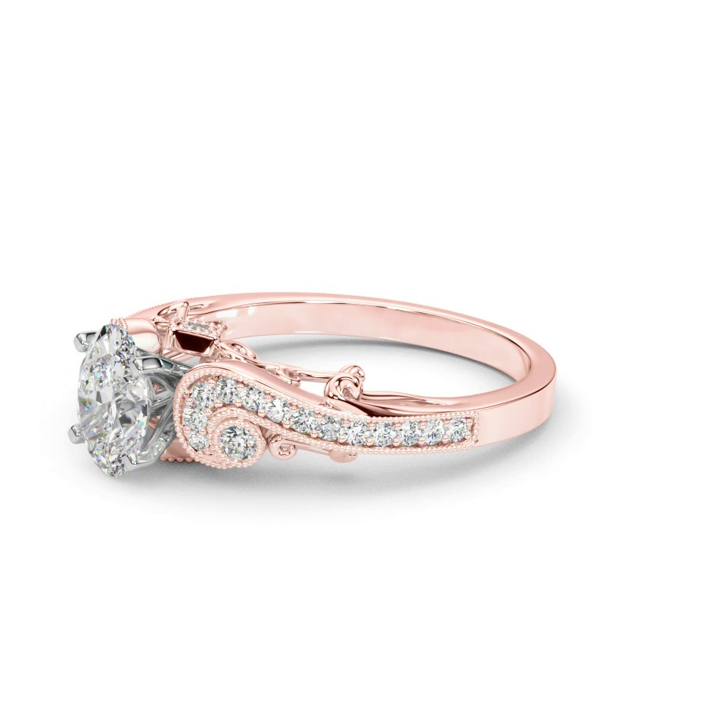 360 degree view of Carmel Vintage Inspired Lab Engagement Ring
