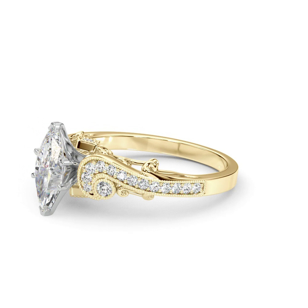 360 degree view of Carmel Vintage Inspired Lab Engagement Ring