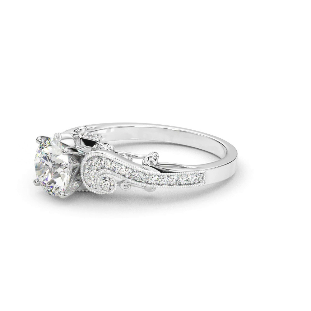 360 degree view of Carmel Vintage Inspired Lab Engagement Ring