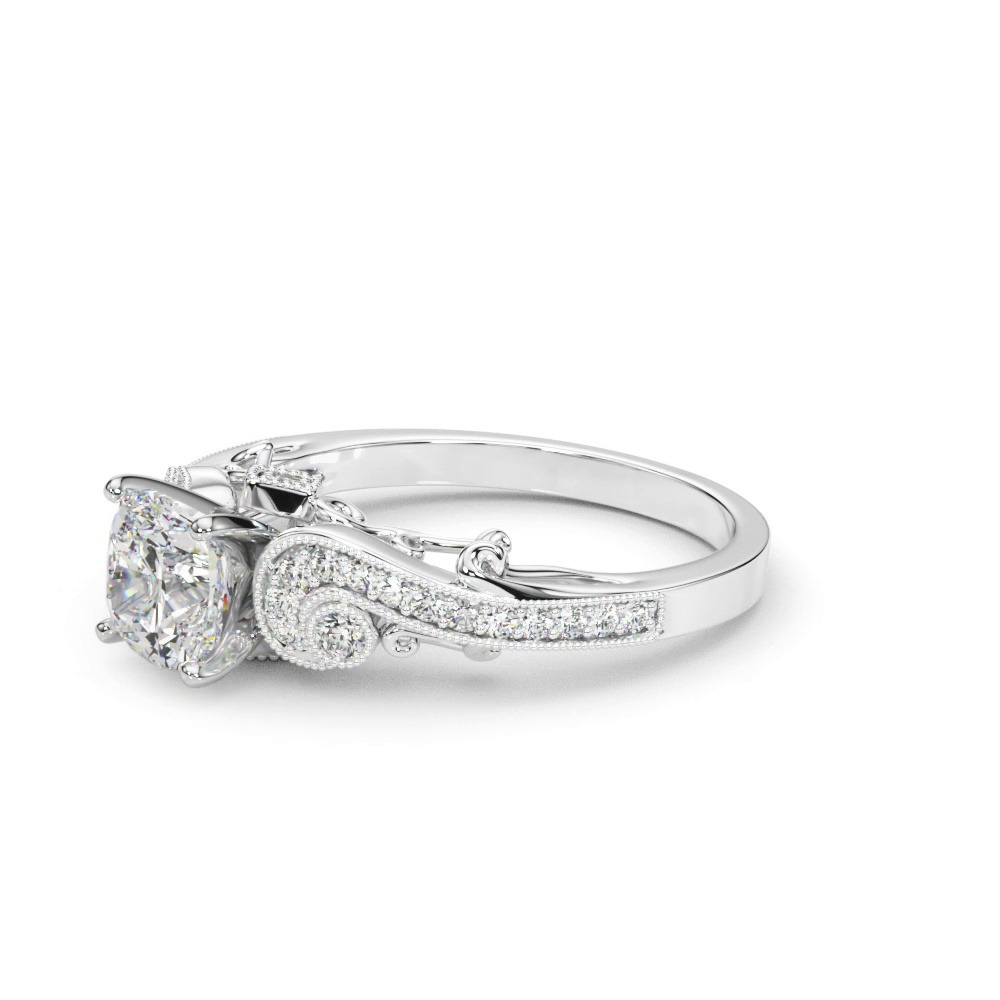 360 degree view of Carmel Vintage Inspired Lab Engagement Ring