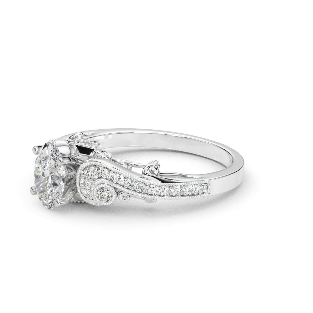 360 degree view of Carmel Vintage Inspired Lab Engagement Ring
