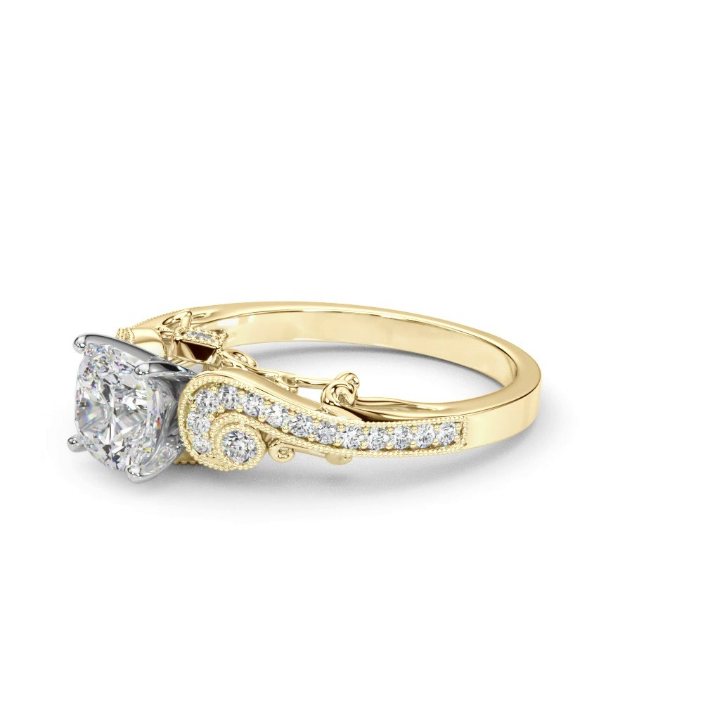 360 degree view of Carmel Vintage Inspired Lab Engagement Ring