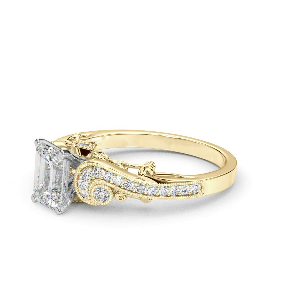 360 degree view of Carmel Vintage Inspired Lab Engagement Ring
