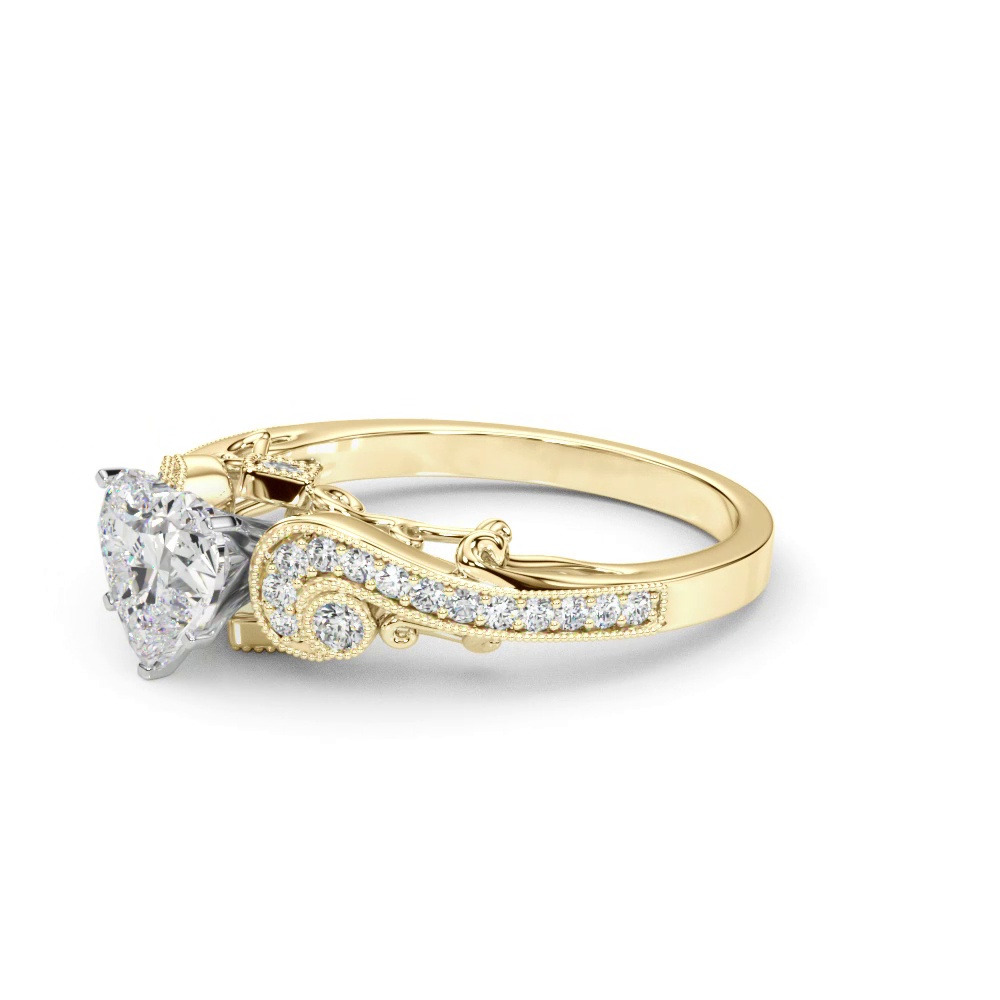 360 degree view of Carmel Vintage Inspired Lab Engagement Ring