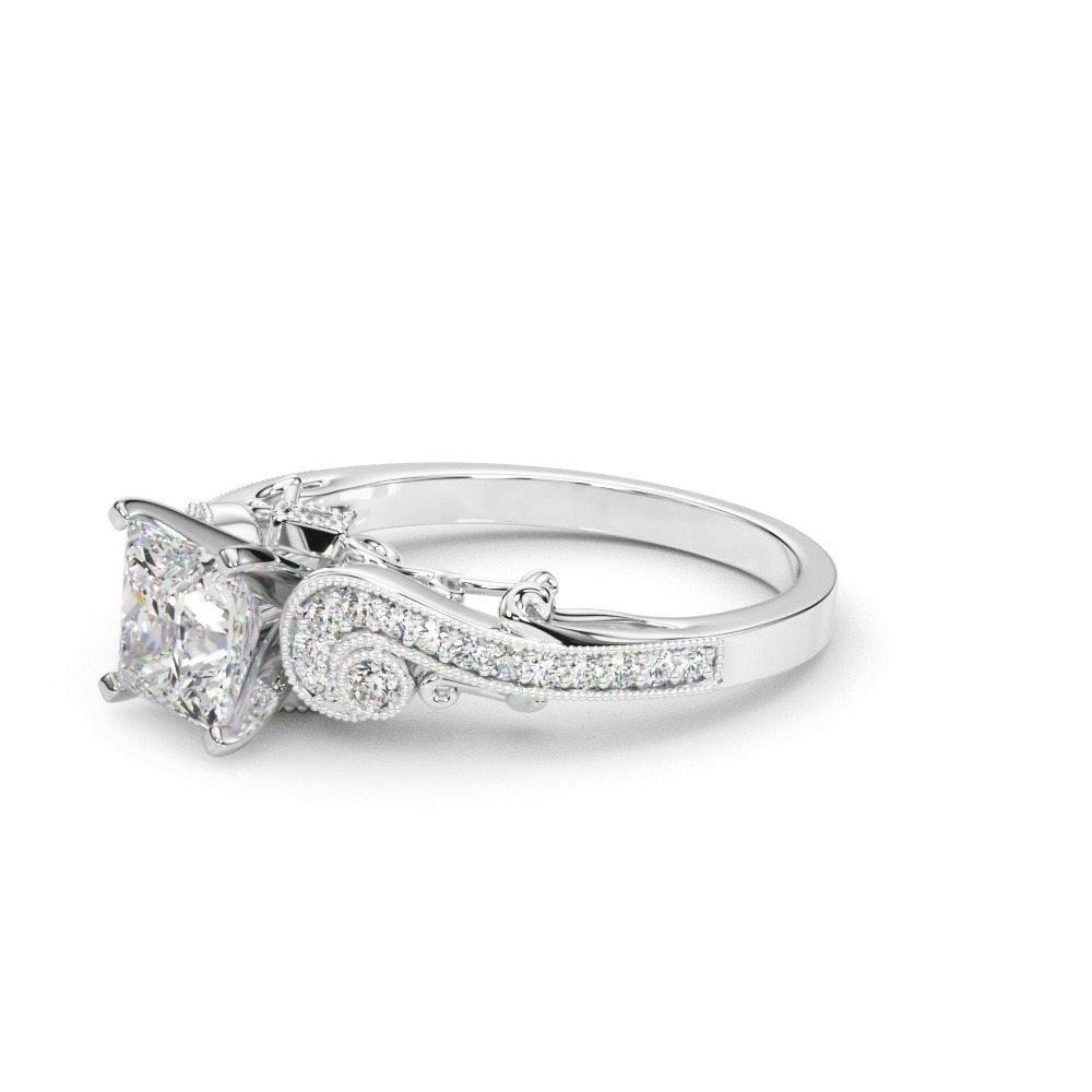 360 degree view of Carmel Vintage Inspired Lab Engagement Ring