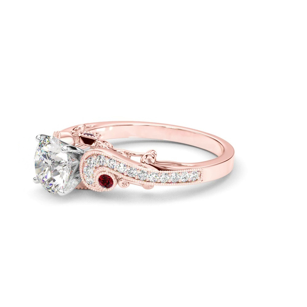 360 degree view of Carmel Vintage Inspired Ruby Engagement Ring