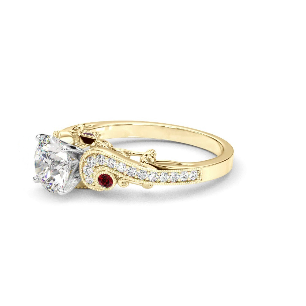 360 degree view of Carmel Vintage Inspired Ruby Engagement Ring