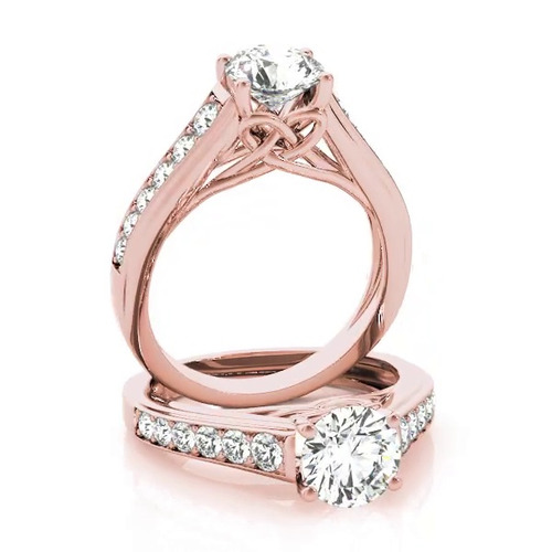 360 degree view of Tatiana Diamond Channel With Celtic Knot Engagement Ring