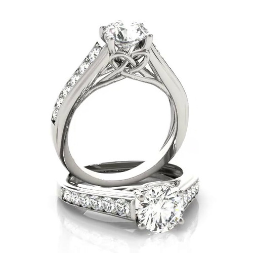 360 degree view of Tatiana Diamond Channel With Celtic Knot Engagement Ring