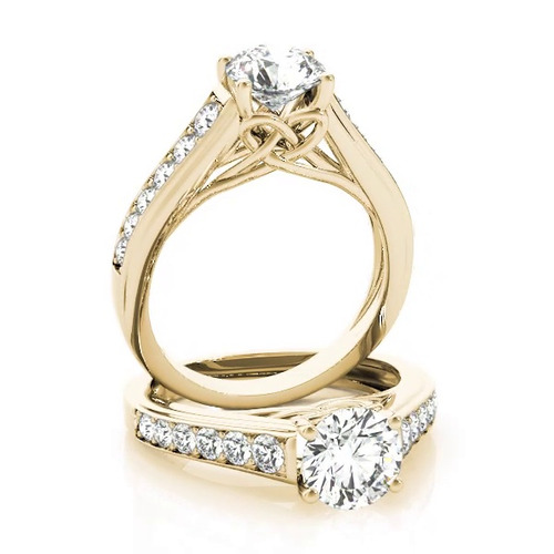 360 degree view of Tatiana Diamond Channel With Celtic Knot Engagement Ring