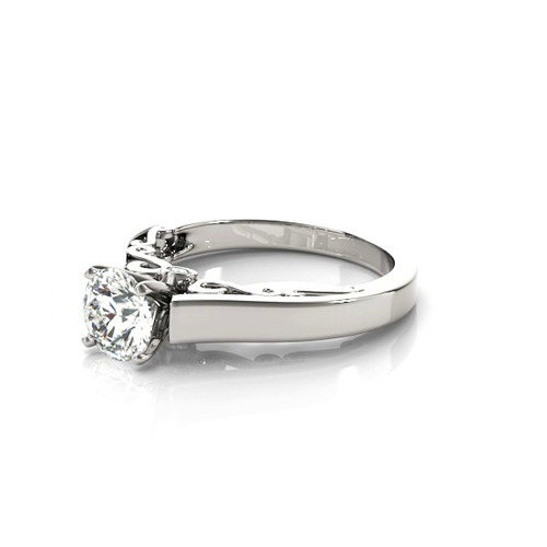 360 degree view of Cindy Solitaire Engagement Ring With Peek A Boo Diamonds
