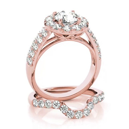 360 degree view of Marlowe Halo Engagement Ring