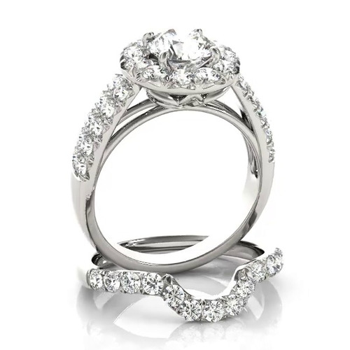 360 degree view of Marlowe Halo Engagement Ring