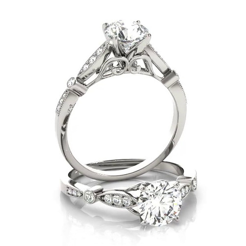 360 degree view of Averie Vintage Inspired Engagement Ring
