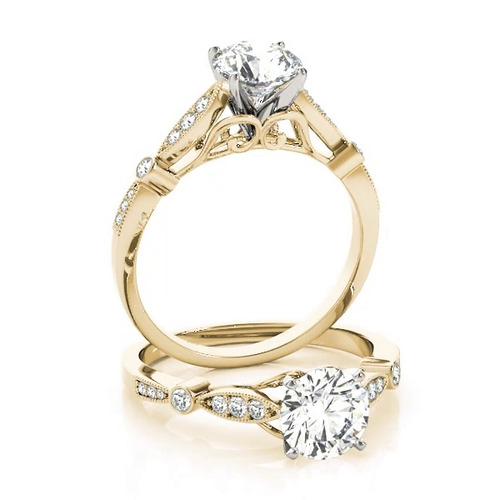360 degree view of Averie Vintage Inspired Engagement Ring