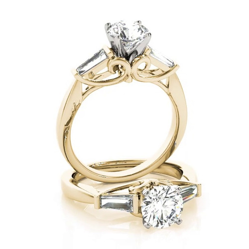 360 degree view of Delilah Three Stone Baguette Diamond Engagement Ring