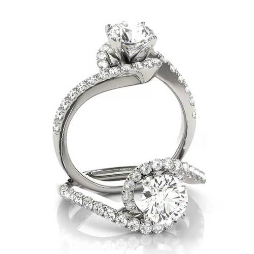 360 degree view of Dani Diamond Halo Bypass Engagement Ring