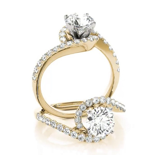 360 degree view of Dani Diamond Halo Bypass Engagement Ring