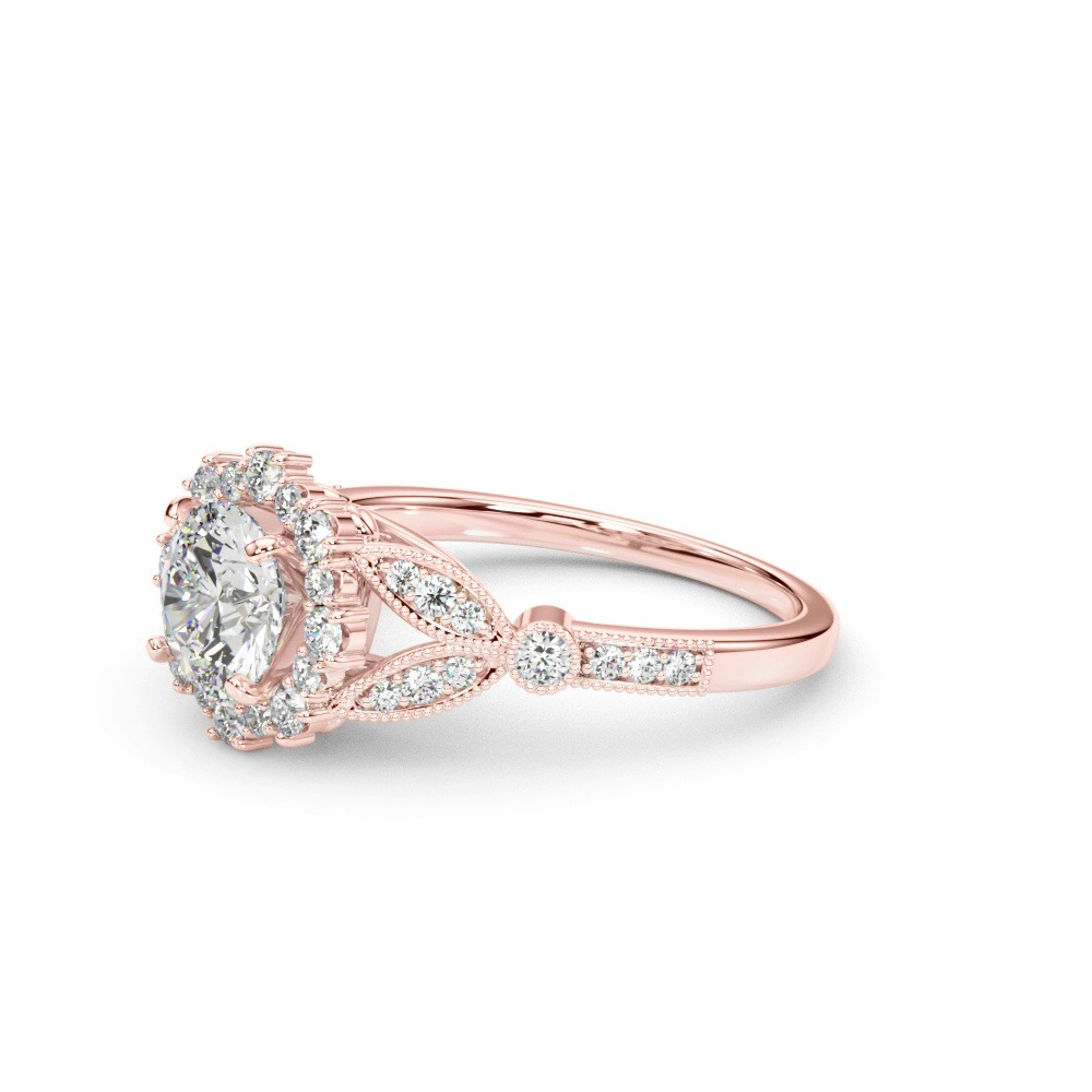 360 degree view of Mairi Vintage Inspired Halo Engagement Ring