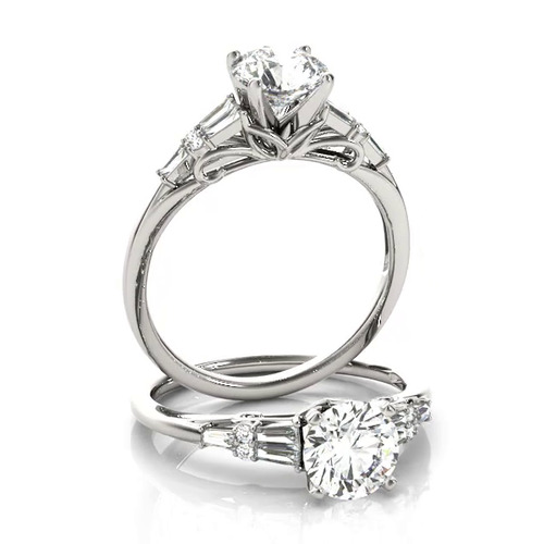 360 degree view of Maddie Baguette And Round Diamond Engagement Ring
