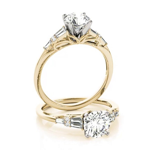 360 degree view of Maddie Baguette And Round Diamond Engagement Ring