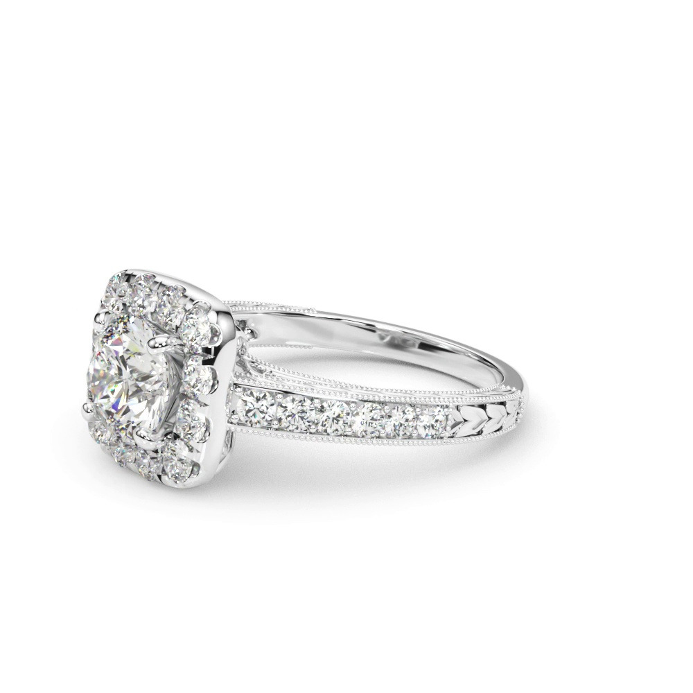 360 degree view of Soul Vintage Inspired Halo Engagement Ring