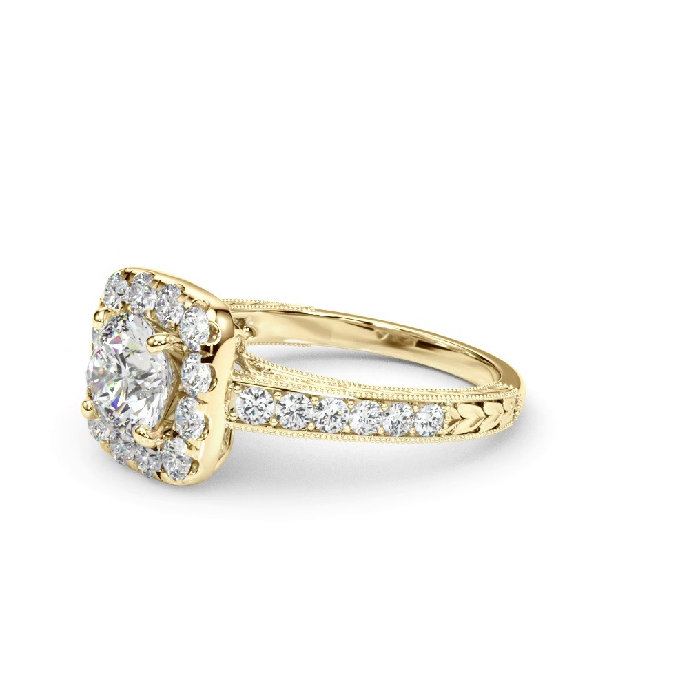 360 degree view of Soul Vintage Inspired Halo Engagement Ring