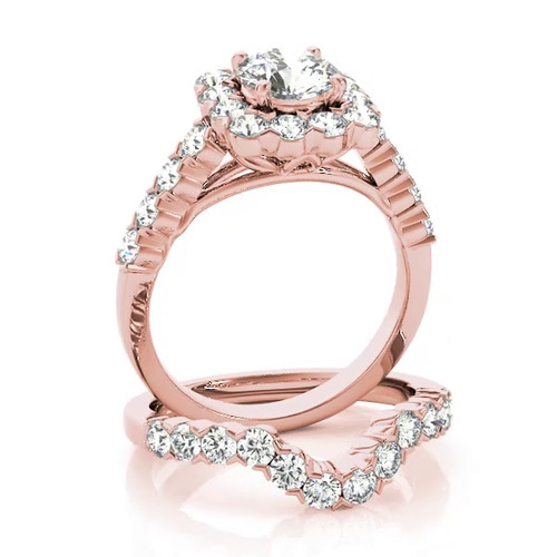 360 degree view of Alena Halo Engagement Ring