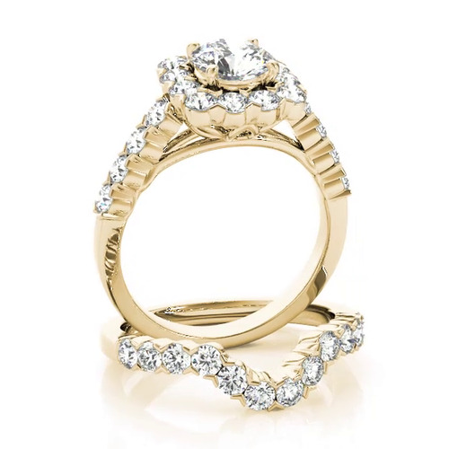 360 degree view of Alena Halo Engagement Ring