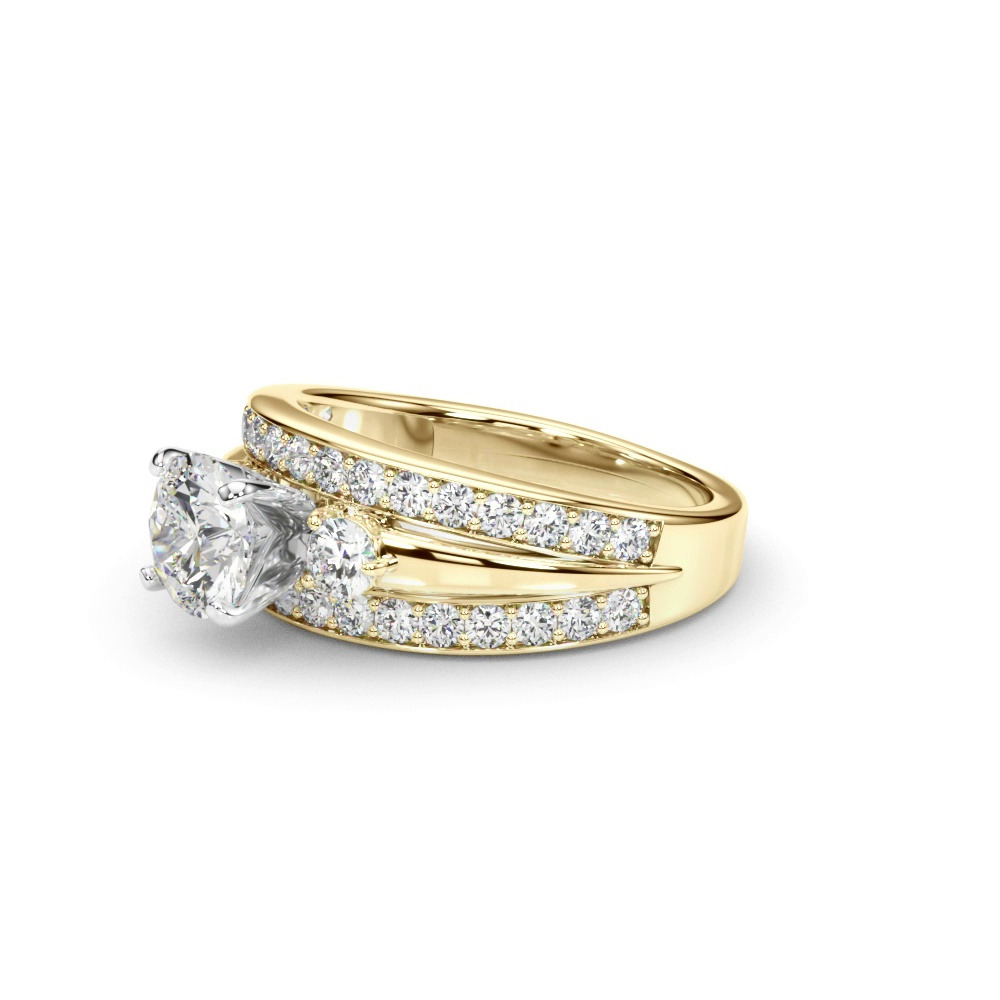 360 degree view of Zelma 2 Row Diamond Engagement Ring
