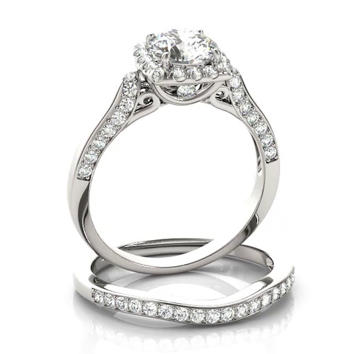 360 degree view of Paola Halo Engagement Ring