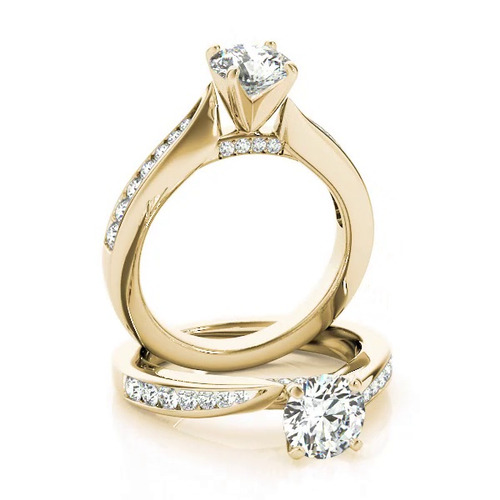 360 degree view of Darya Channel Diamond Bypass Engagement Ring