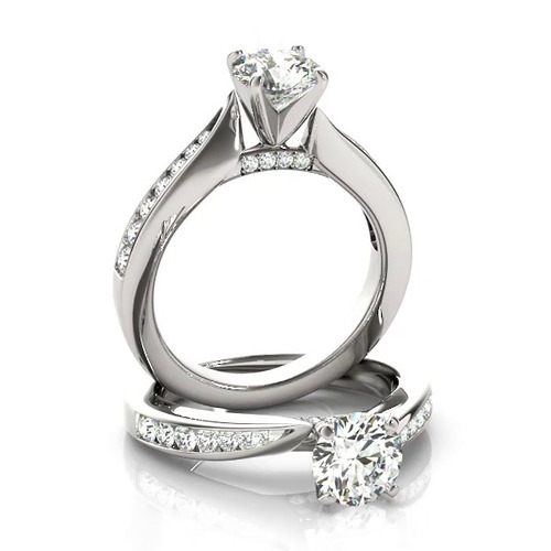 360 degree view of Darya Channel Diamond Bypass Engagement Ring