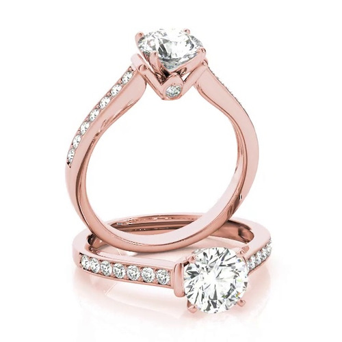360 degree view of Elea Channel Diamond Engagement Ring With Peek A Boo Diamonds