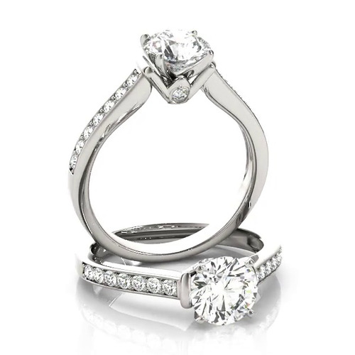 360 degree view of Elea Channel Diamond Engagement Ring With Peek A Boo Diamonds