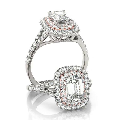 360 degree view of Hadley Double Halo Engagement Ring