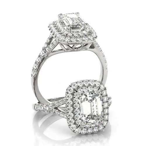 360 degree view of Hadley Double Halo Engagement Ring